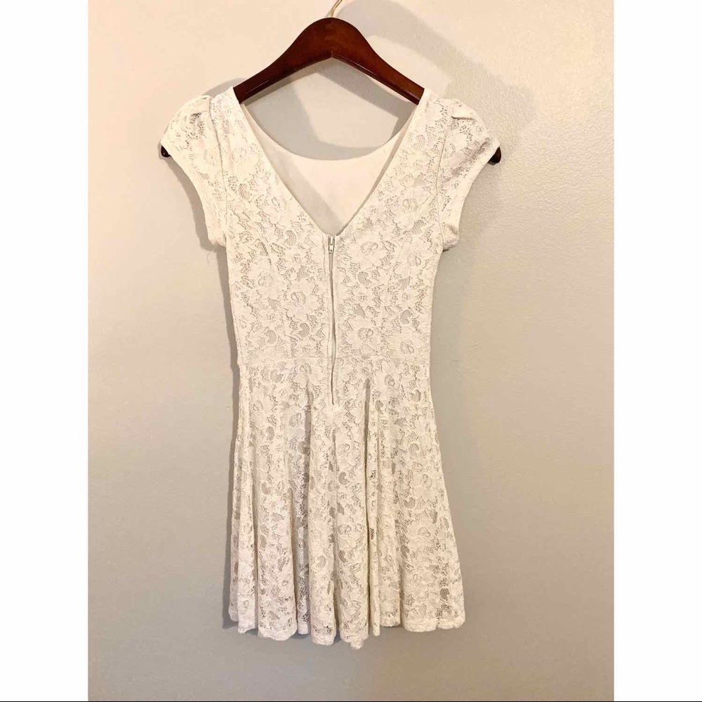White lace mini dress